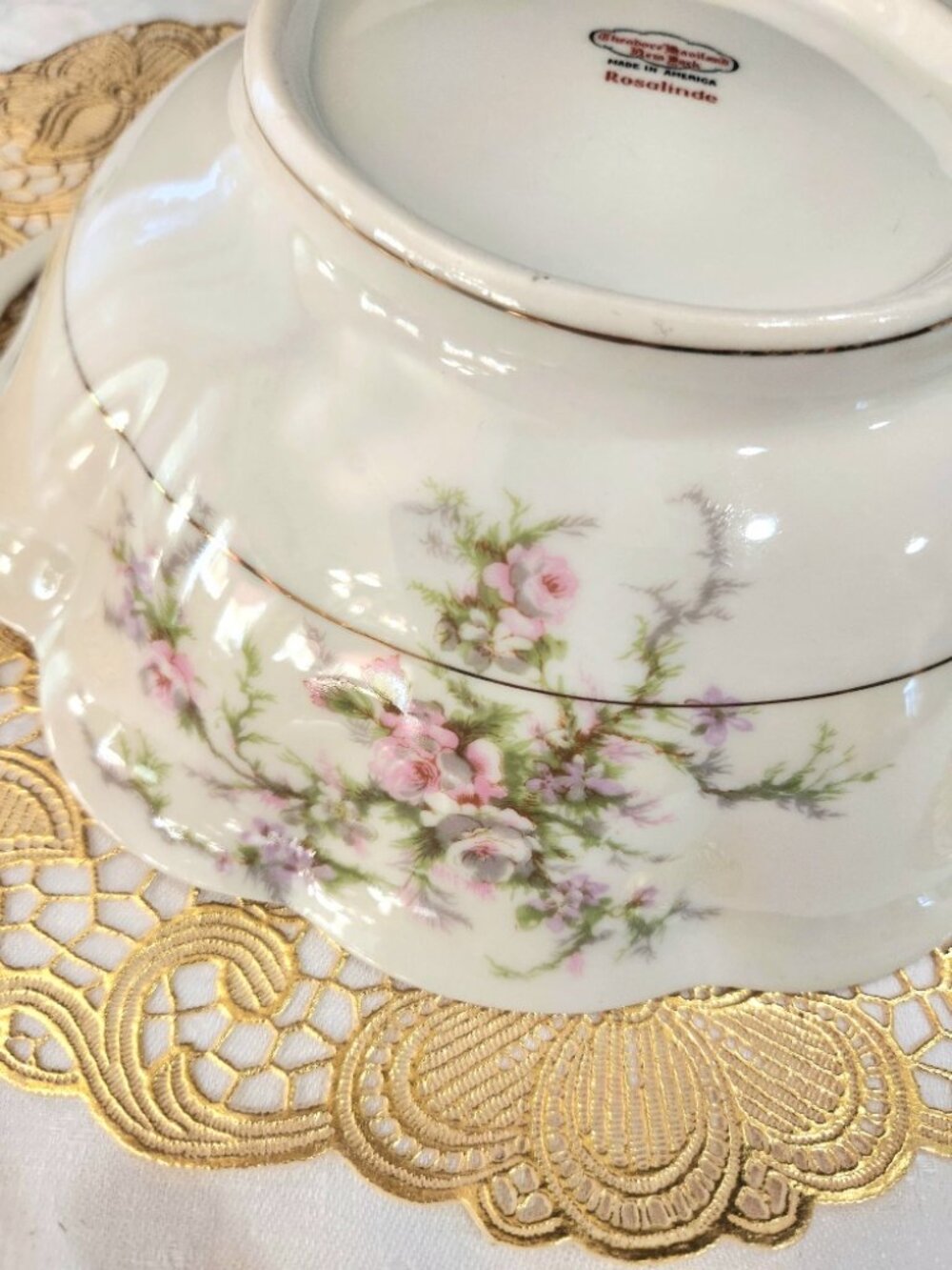 Theodore Haviland New York "rosalinde Made in America Round Serving Bowl - Picture 8 of 9